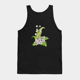 May Birth Flower - Lilly of the Valley and Hawthorn Tank Top